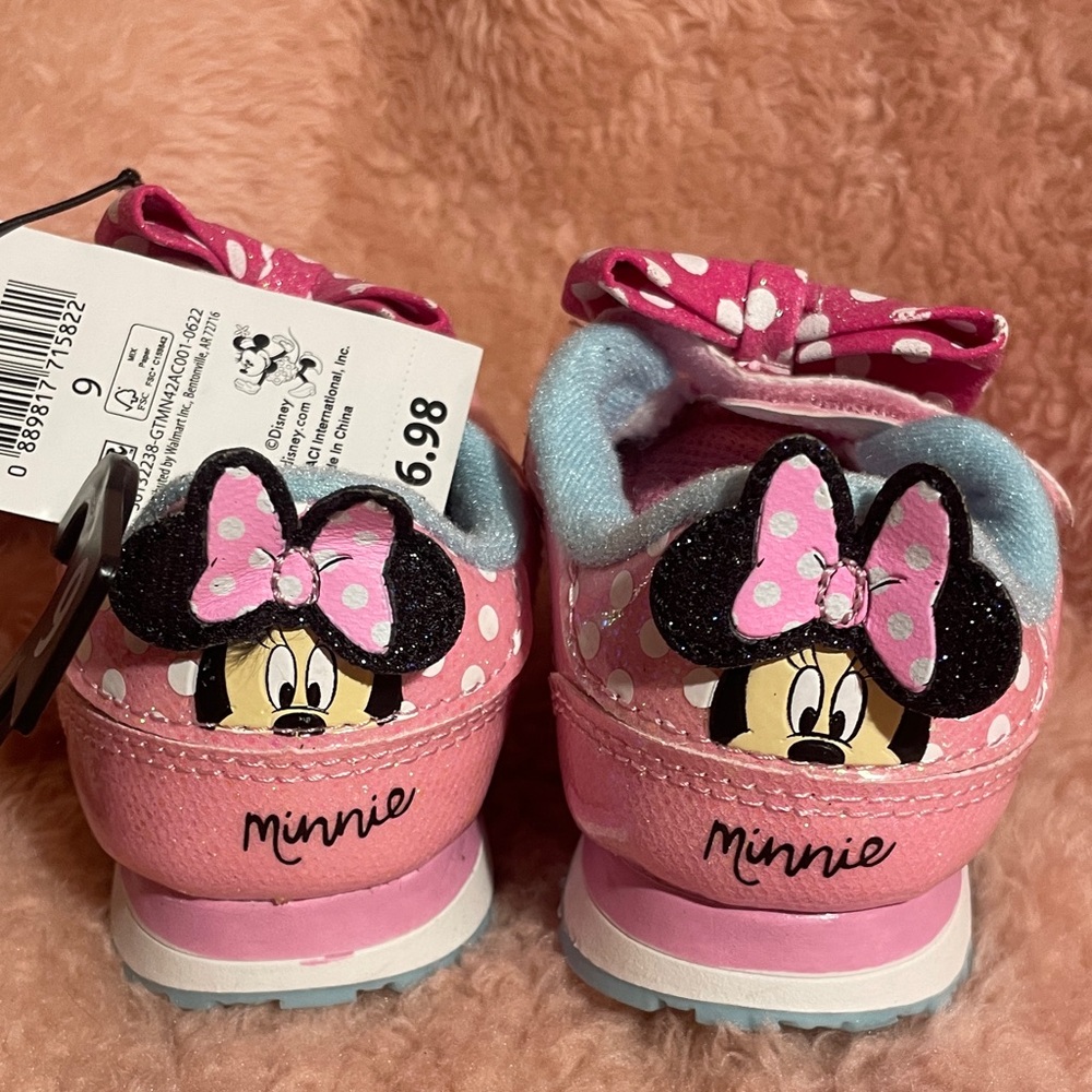 Disney Minnie Mouse Glittery Pink Sneakers - Picture 2 of 4